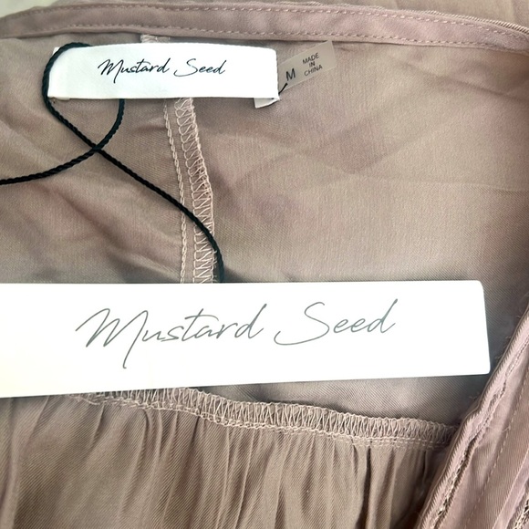 Mustard Seed Taupe V-Neck Blouse - Picture 5 of 7